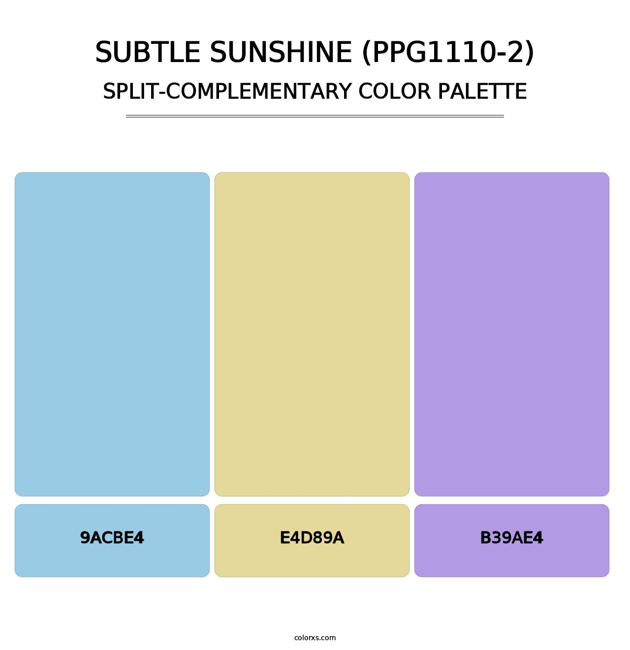 Subtle Sunshine (PPG1110-2) - Split-Complementary Color Palette