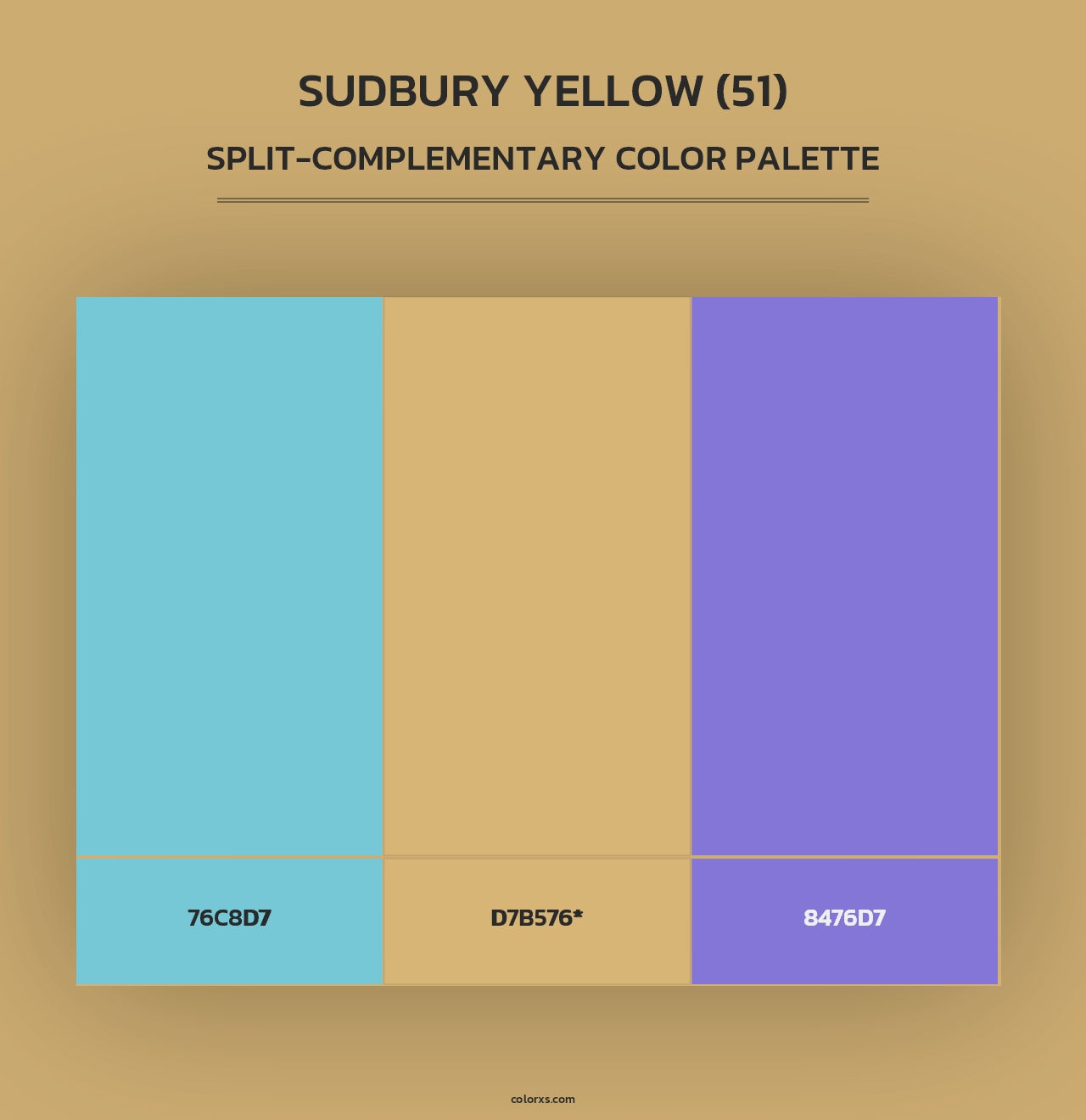 Sudbury Yellow (51) - Split-Complementary Color Palette