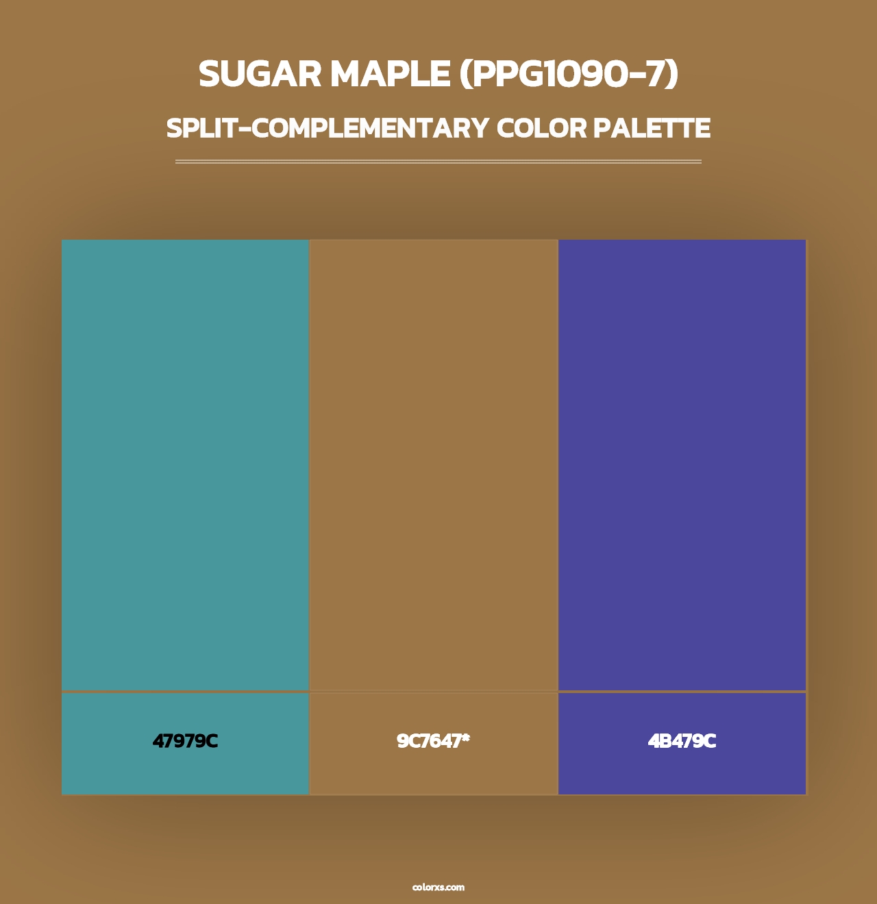 Sugar Maple (PPG1090-7) - Split-Complementary Color Palette