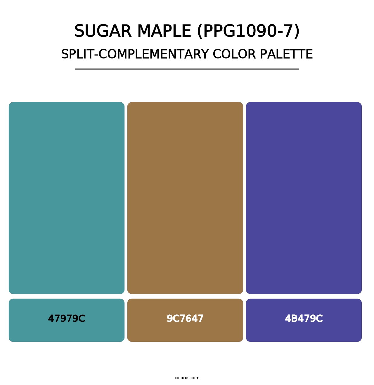 Sugar Maple (PPG1090-7) - Split-Complementary Color Palette