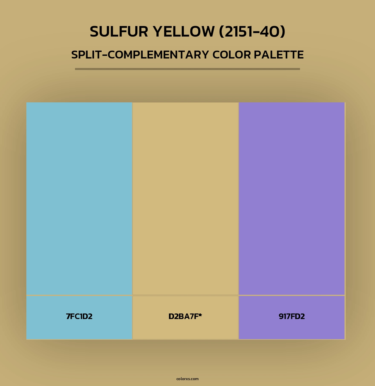 Sulfur Yellow (2151-40) - Split-Complementary Color Palette