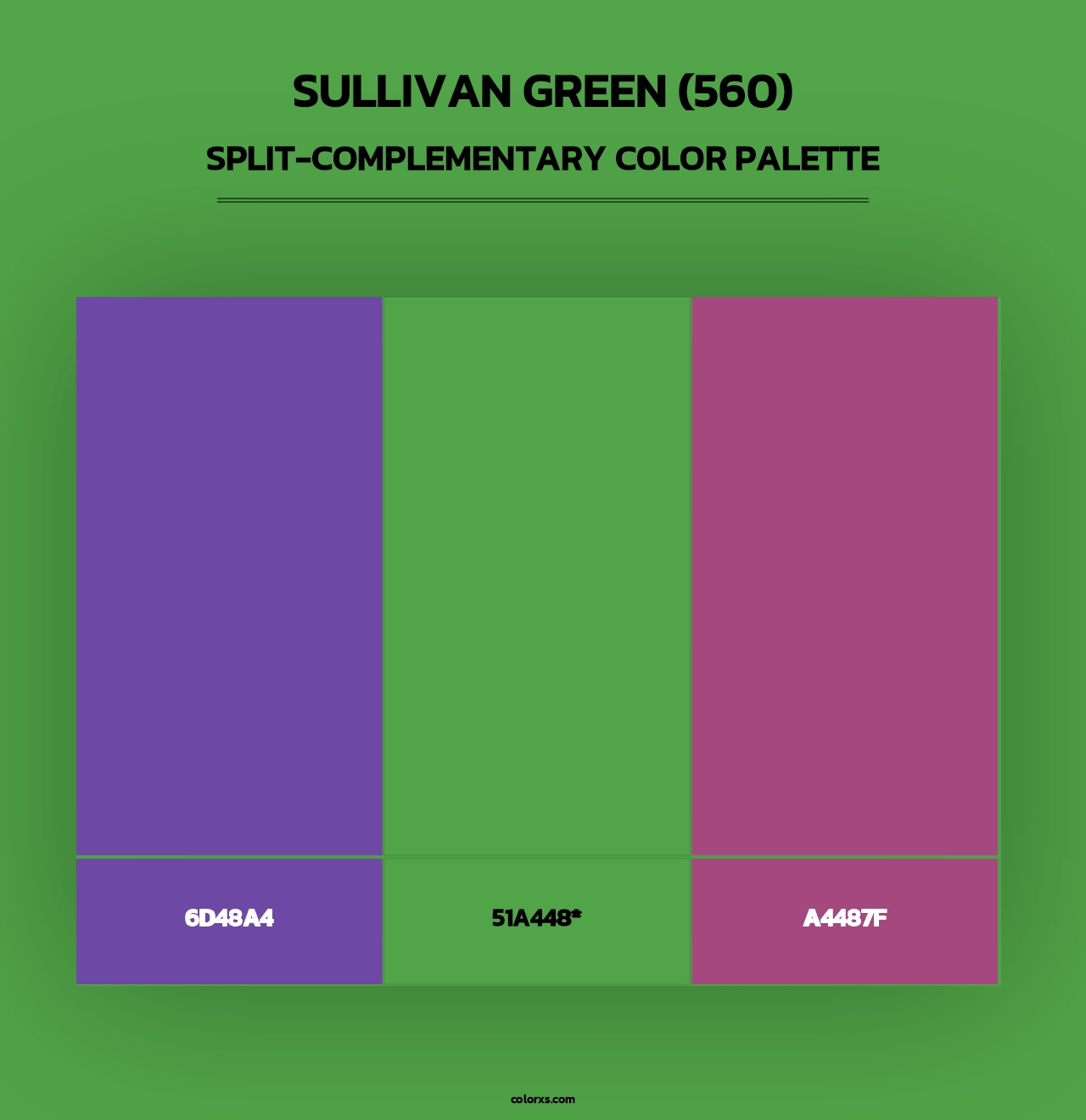 Sullivan Green (560) - Split-Complementary Color Palette