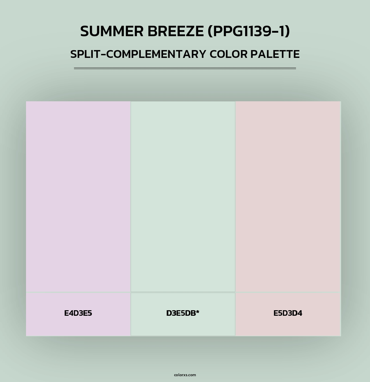 Summer Breeze (PPG1139-1) - Split-Complementary Color Palette