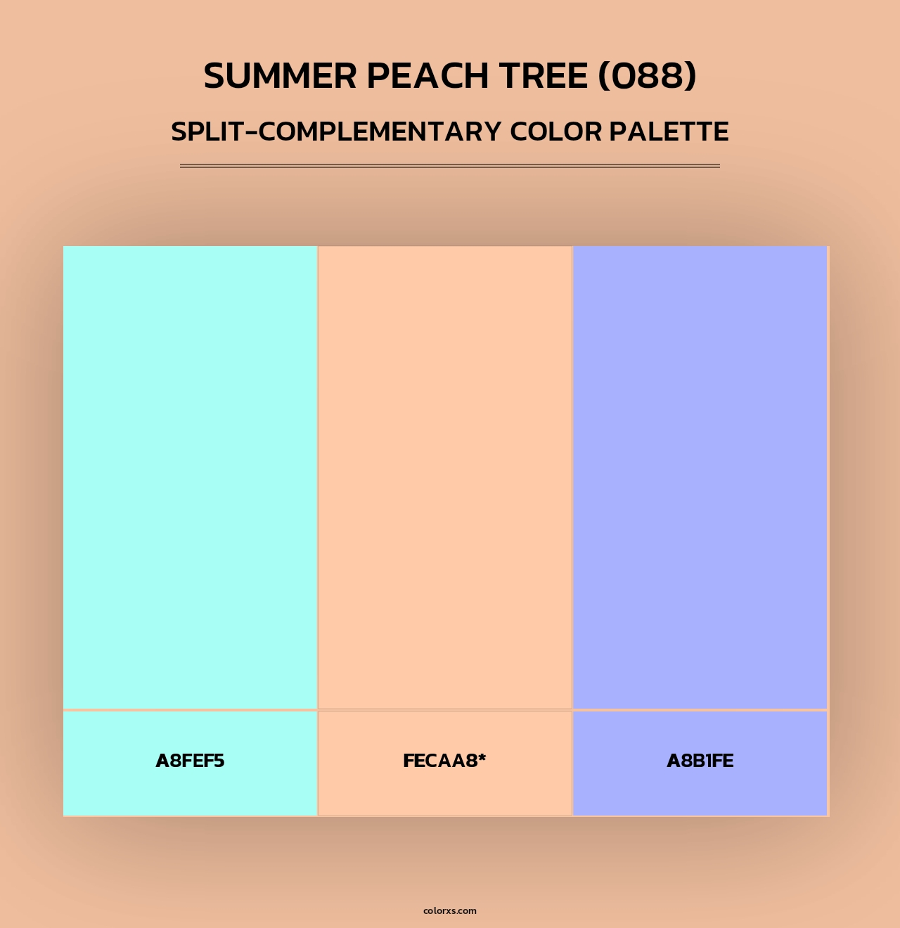 Summer Peach Tree (088) - Split-Complementary Color Palette