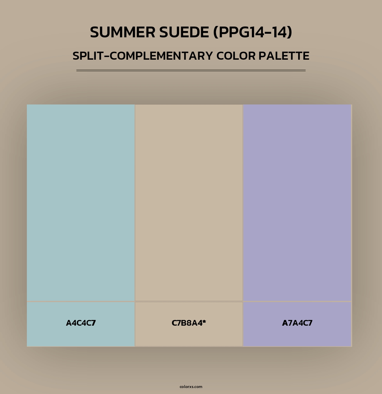 Summer Suede (PPG14-14) - Split-Complementary Color Palette