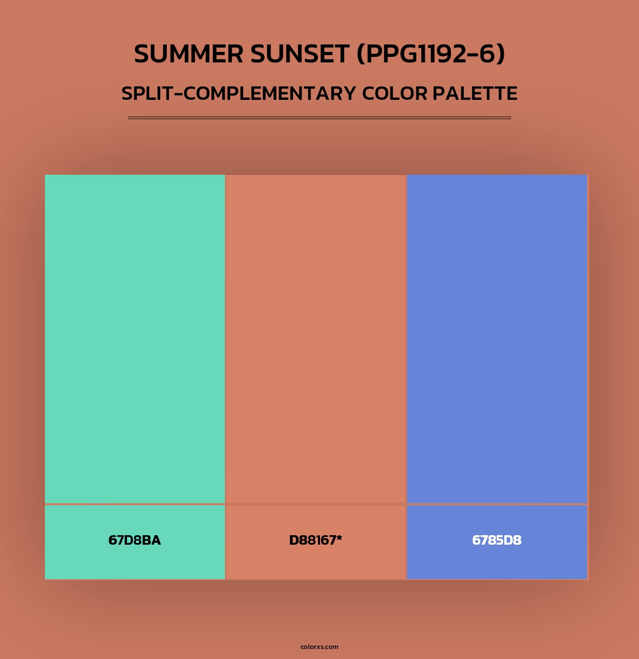 Summer Sunset (PPG1192-6) - Split-Complementary Color Palette