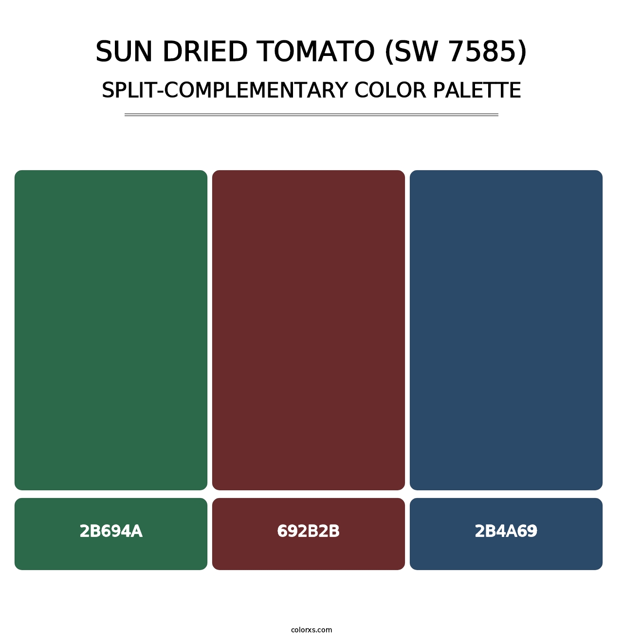Sun Dried Tomato (SW 7585) - Split-Complementary Color Palette