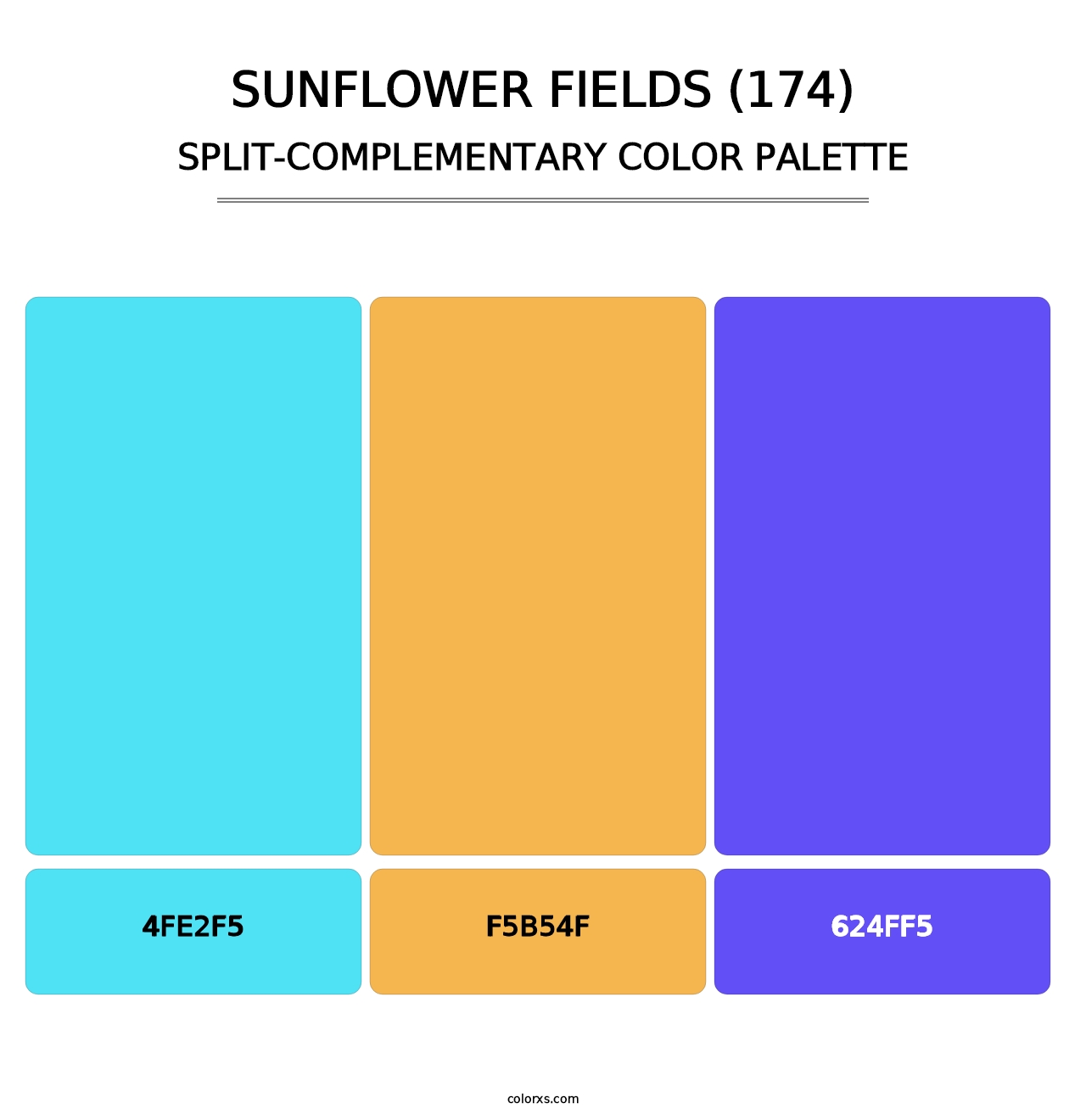 Sunflower Fields (174) - Split-Complementary Color Palette