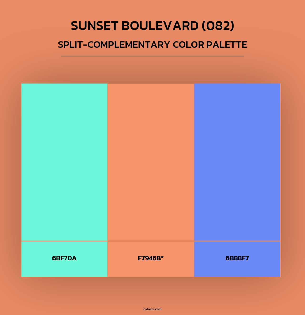 Sunset Boulevard (082) - Split-Complementary Color Palette