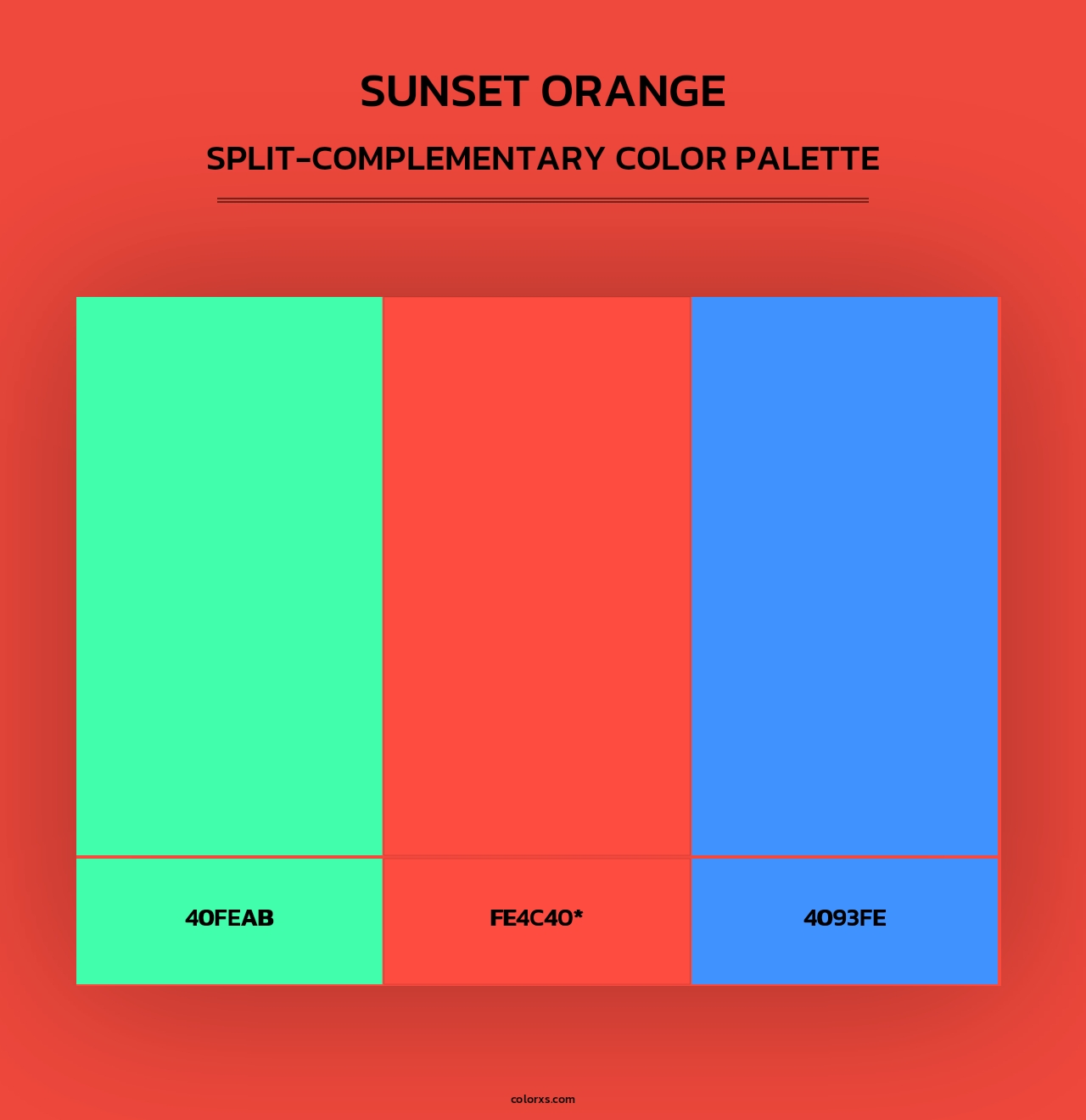 Sunset Orange - Split-Complementary Color Palette