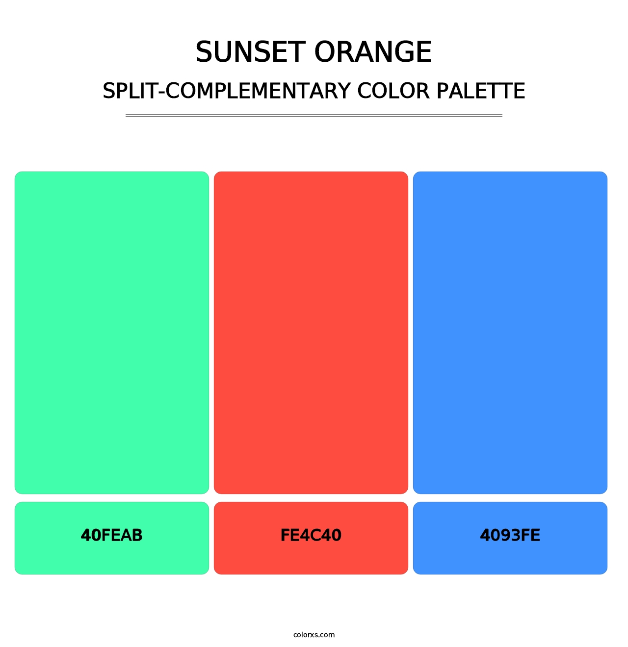 Sunset Orange - Split-Complementary Color Palette