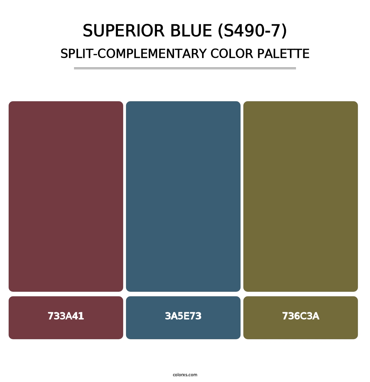 Superior Blue (S490-7) - Split-Complementary Color Palette