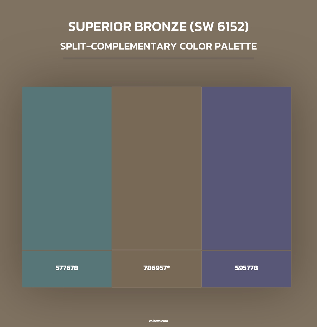 Superior Bronze (SW 6152) - Split-Complementary Color Palette