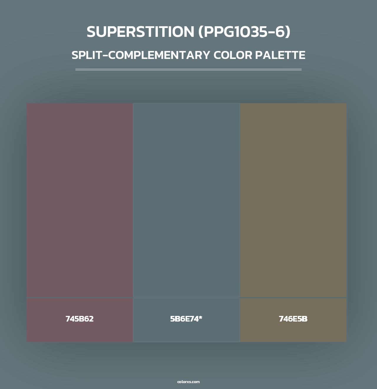Superstition (PPG1035-6) - Split-Complementary Color Palette