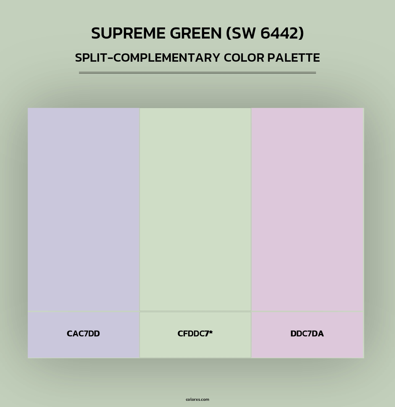 Supreme Green (SW 6442) - Split-Complementary Color Palette