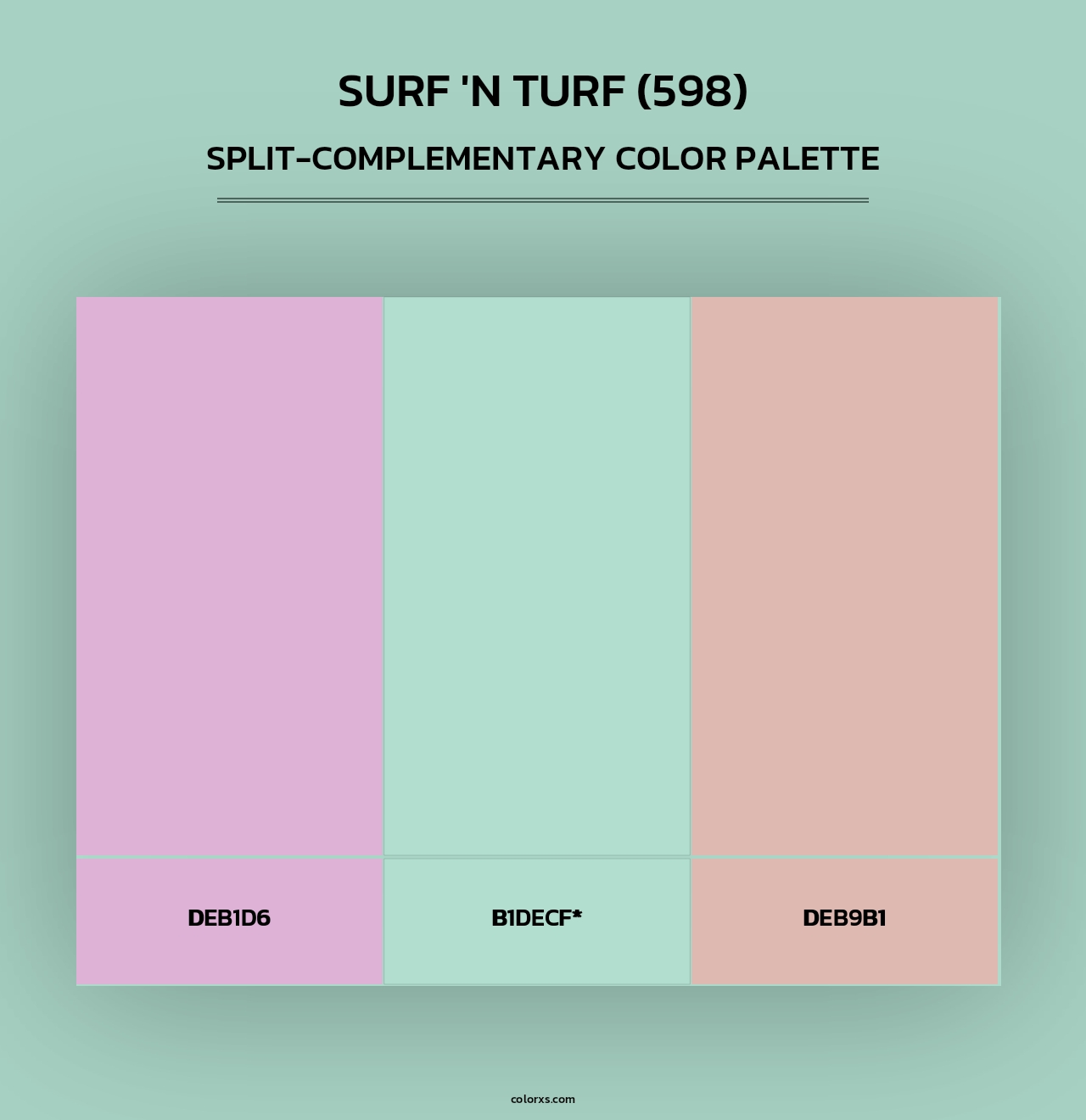 Surf 'n Turf (598) - Split-Complementary Color Palette
