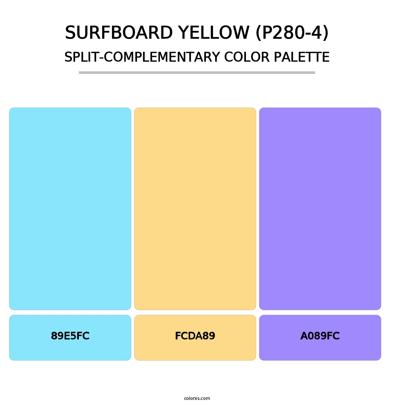 Surfboard Yellow (P280-4) - Split-Complementary Color Palette