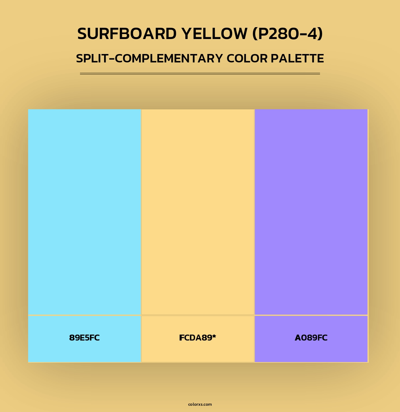 Surfboard Yellow (P280-4) - Split-Complementary Color Palette