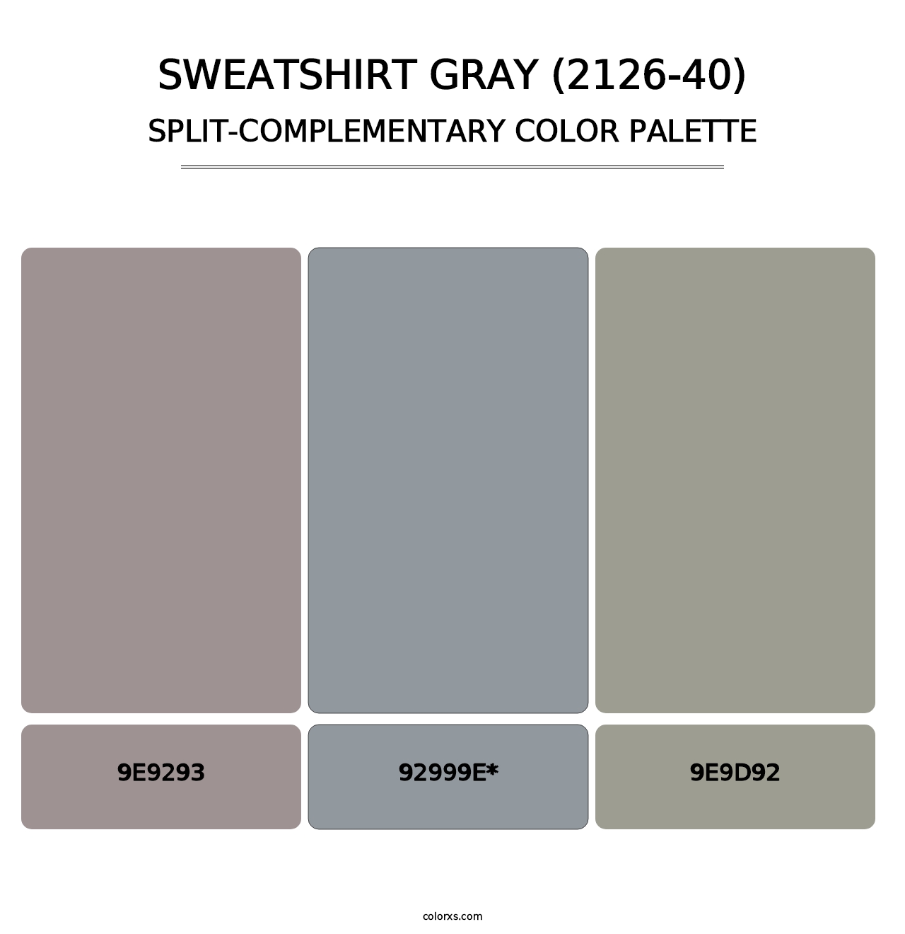 Sweatshirt Gray (2126-40) - Split-Complementary Color Palette
