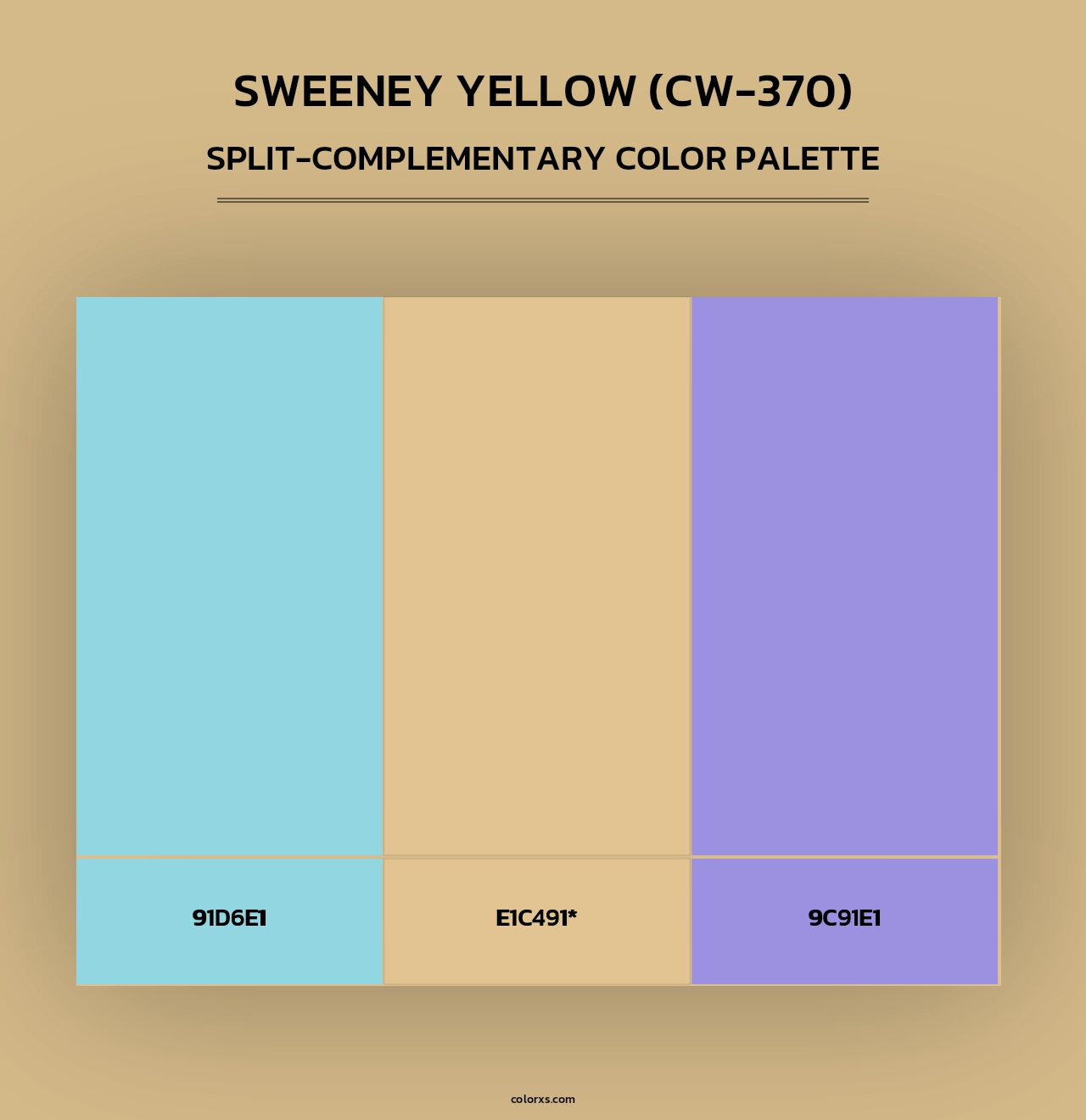 Sweeney Yellow (CW-370) - Split-Complementary Color Palette