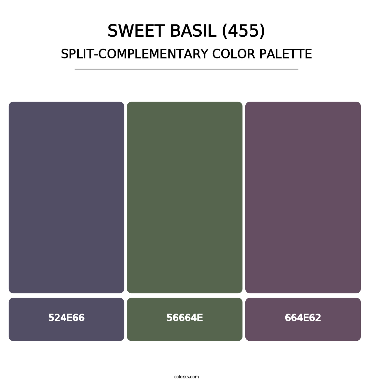 Sweet Basil (455) - Split-Complementary Color Palette