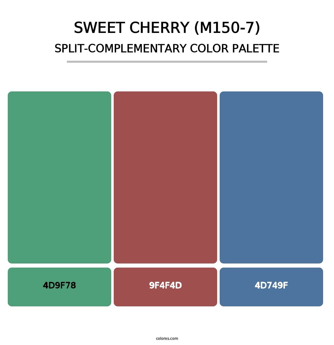 Sweet Cherry (M150-7) - Split-Complementary Color Palette