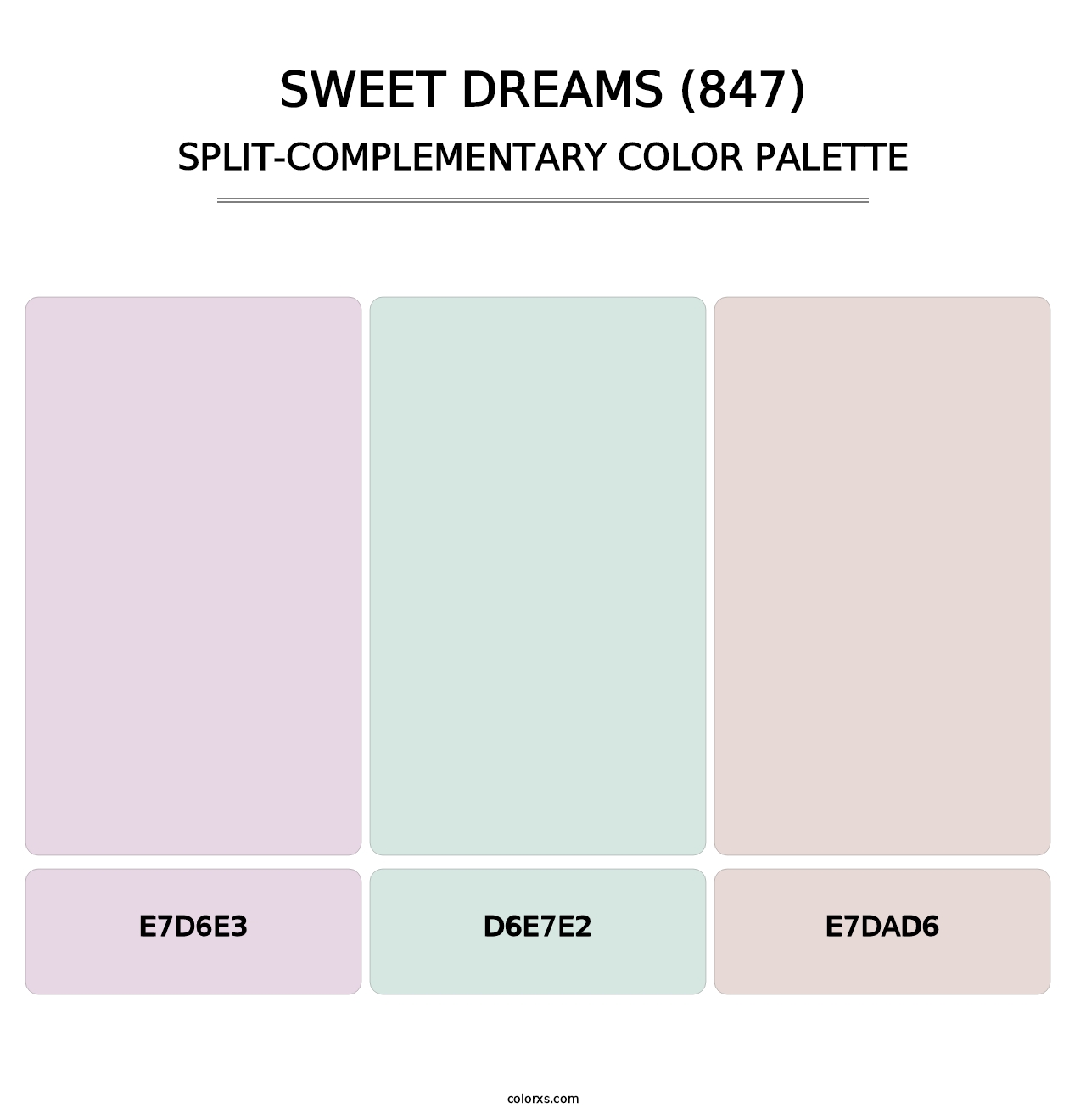 Sweet Dreams (847) - Split-Complementary Color Palette