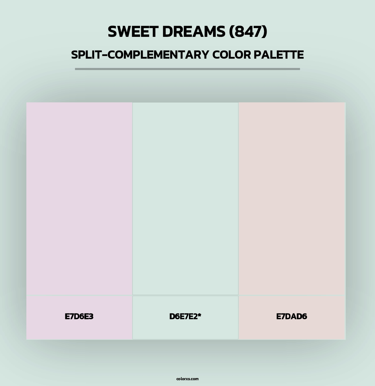 Sweet Dreams (847) - Split-Complementary Color Palette
