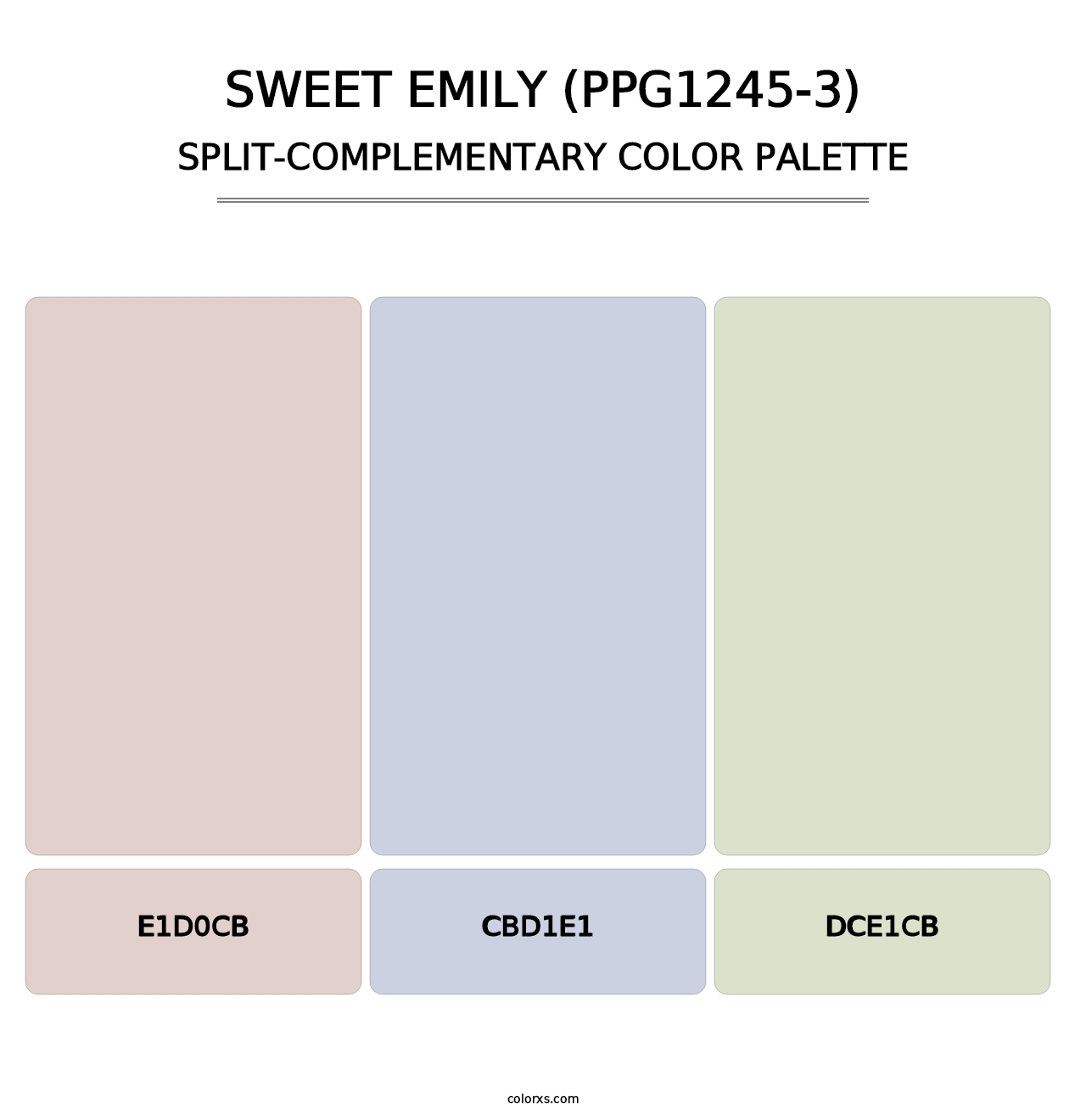 Sweet Emily (PPG1245-3) - Split-Complementary Color Palette