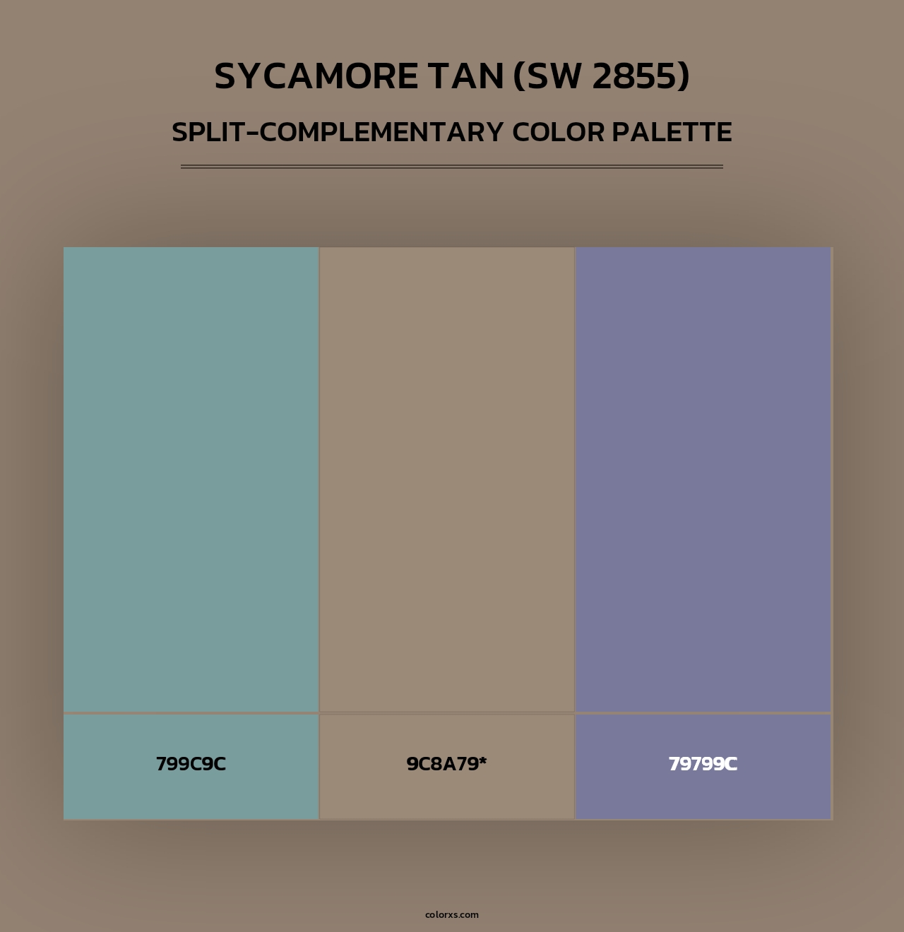 Sycamore Tan (SW 2855) - Split-Complementary Color Palette