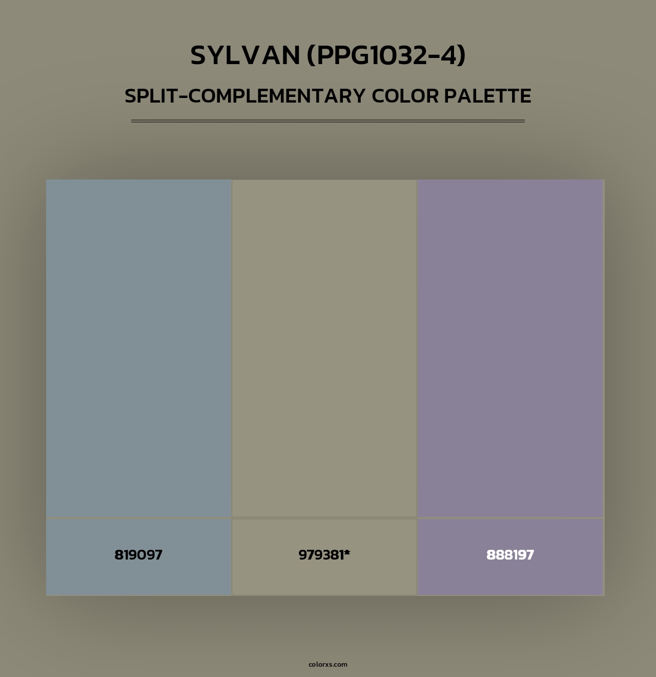 Sylvan (PPG1032-4) - Split-Complementary Color Palette
