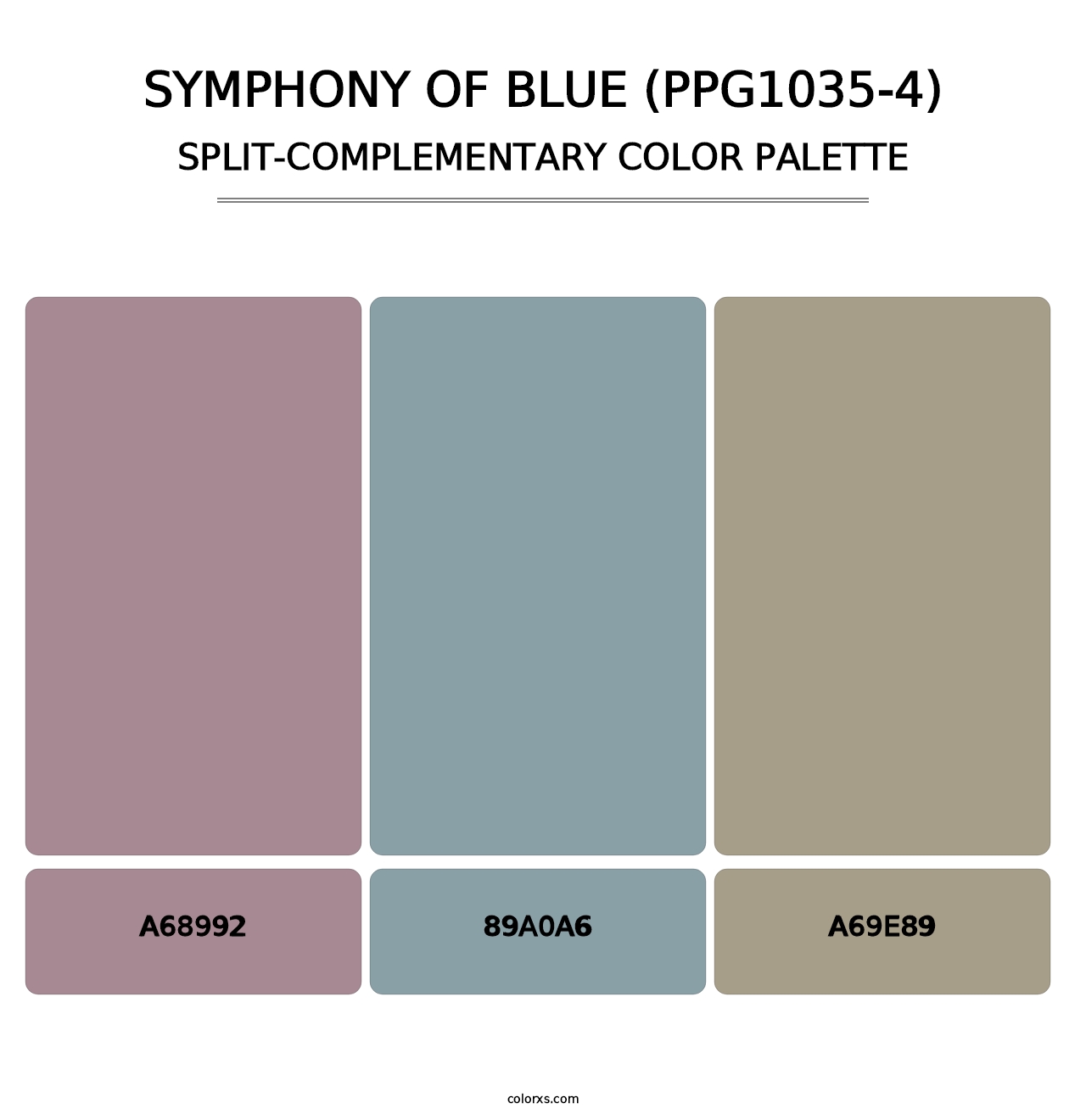 Symphony Of Blue (PPG1035-4) - Split-Complementary Color Palette