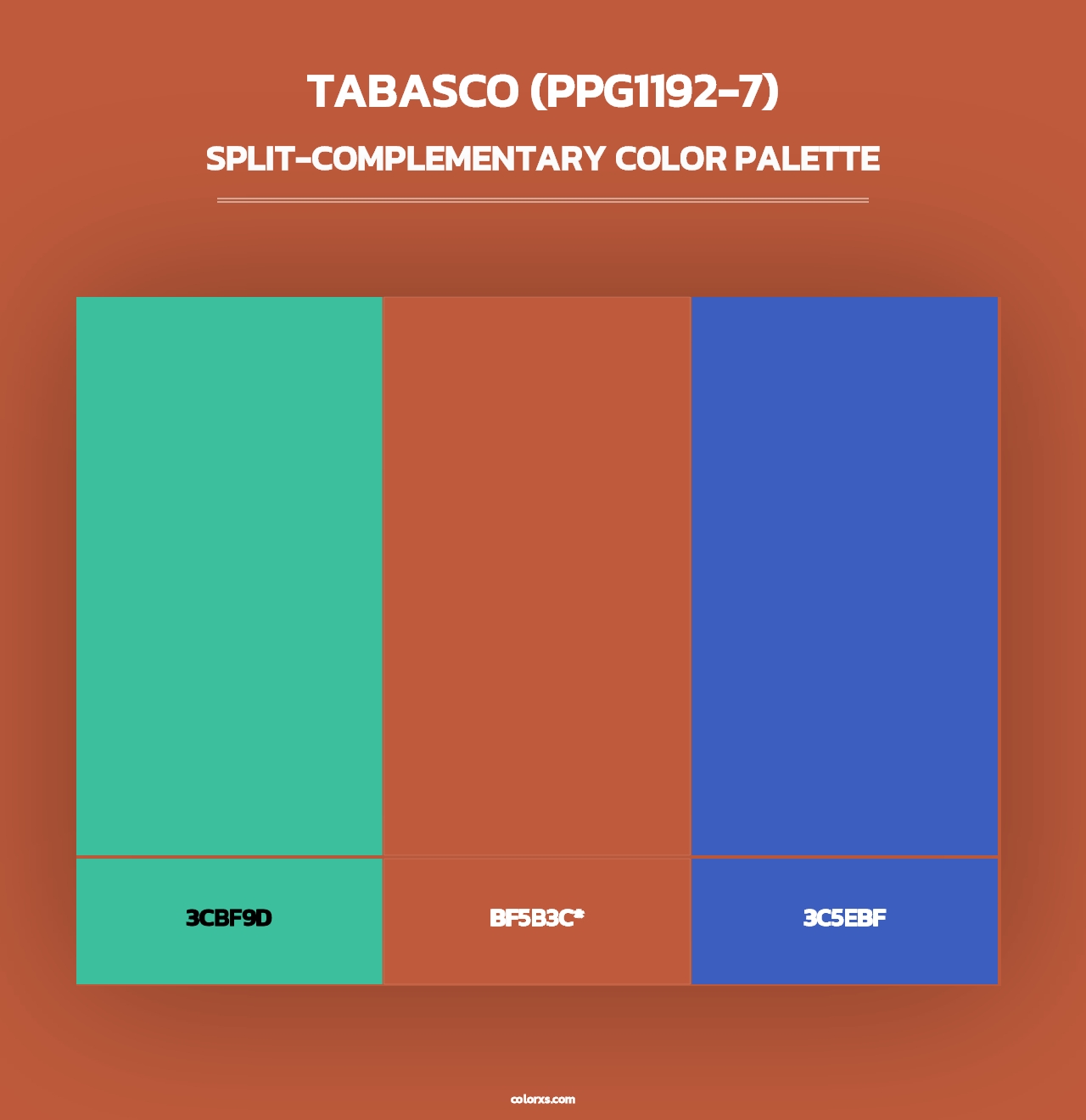 Tabasco (PPG1192-7) - Split-Complementary Color Palette