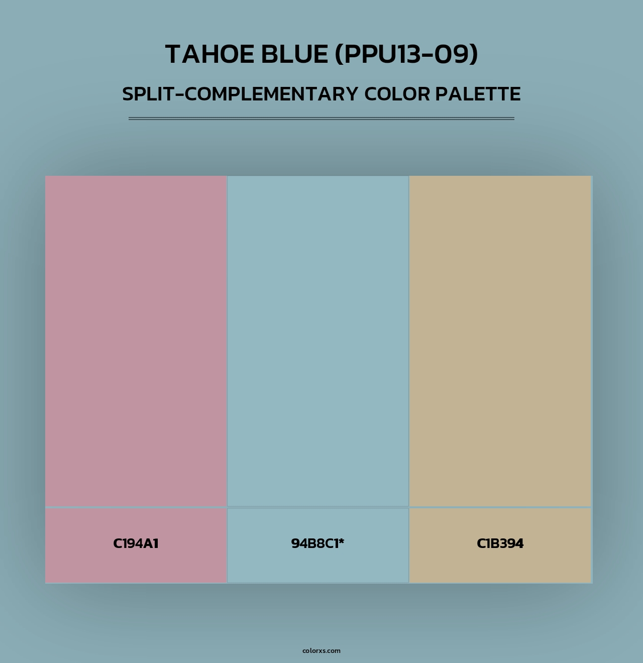 Tahoe Blue (PPU13-09) - Split-Complementary Color Palette