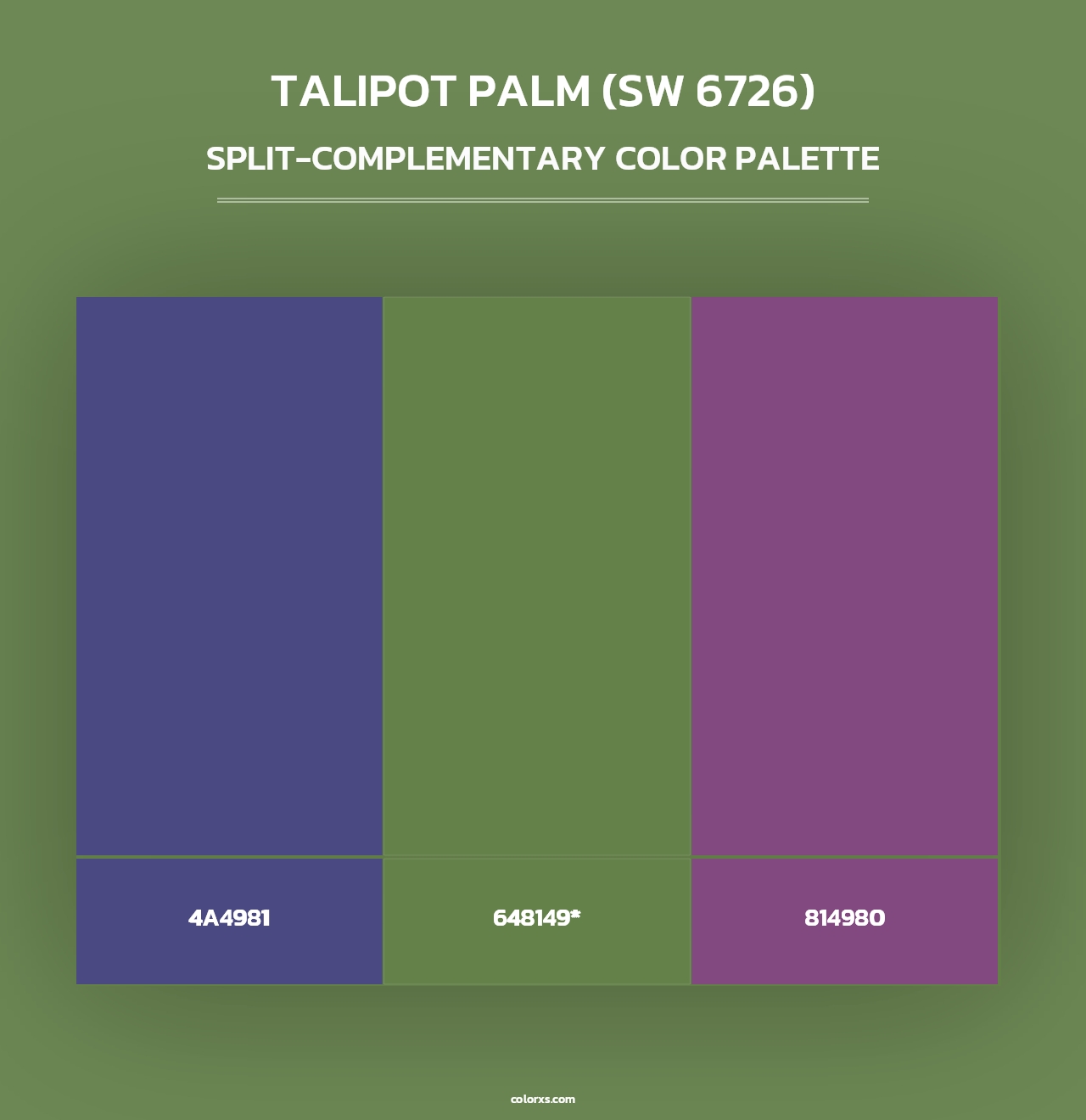 Talipot Palm (SW 6726) - Split-Complementary Color Palette