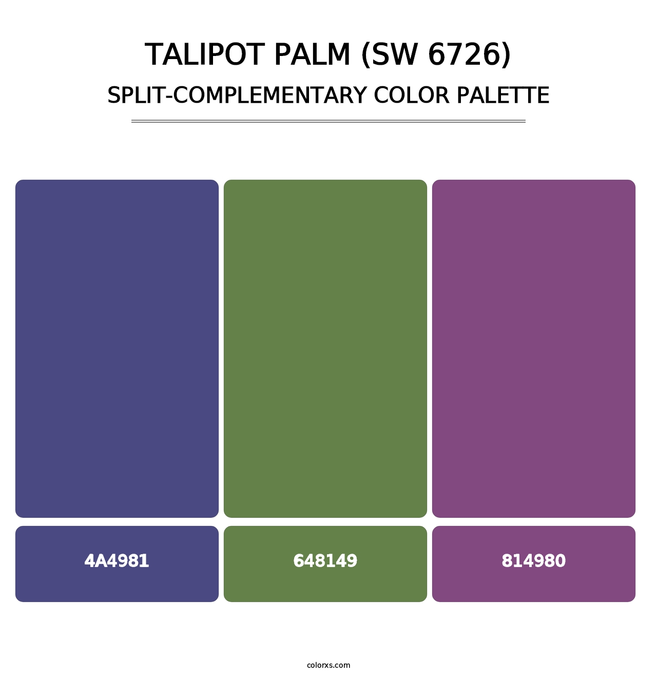 Talipot Palm (SW 6726) - Split-Complementary Color Palette