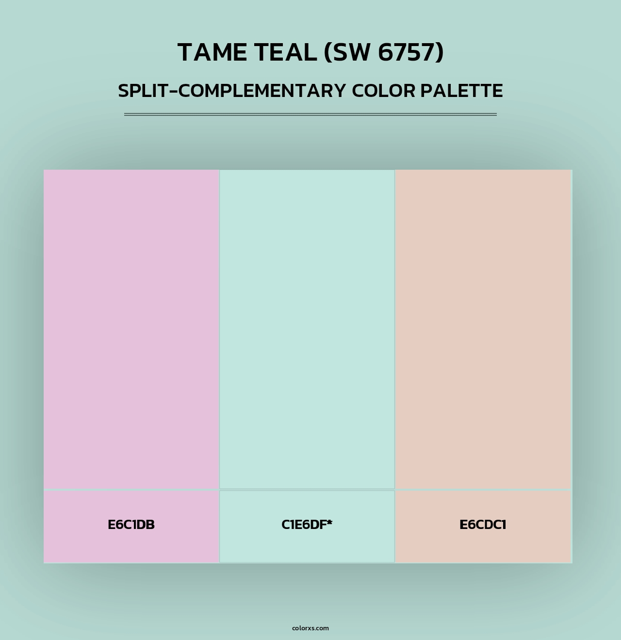 Tame Teal (SW 6757) - Split-Complementary Color Palette