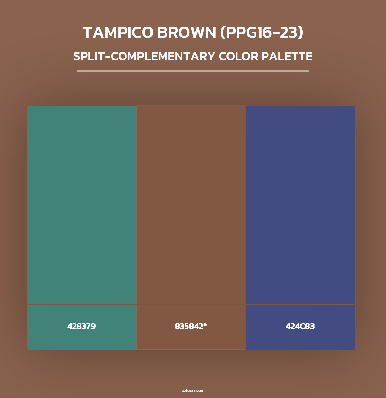 Tampico Brown (PPG16-23) - Split-Complementary Color Palette