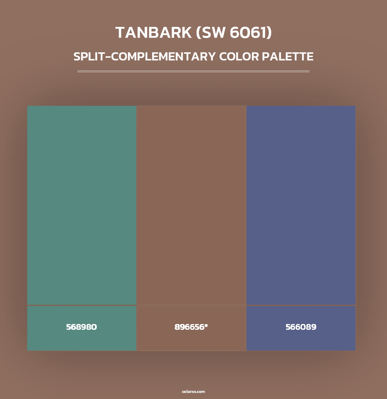 Tanbark (SW 6061) - Split-Complementary Color Palette