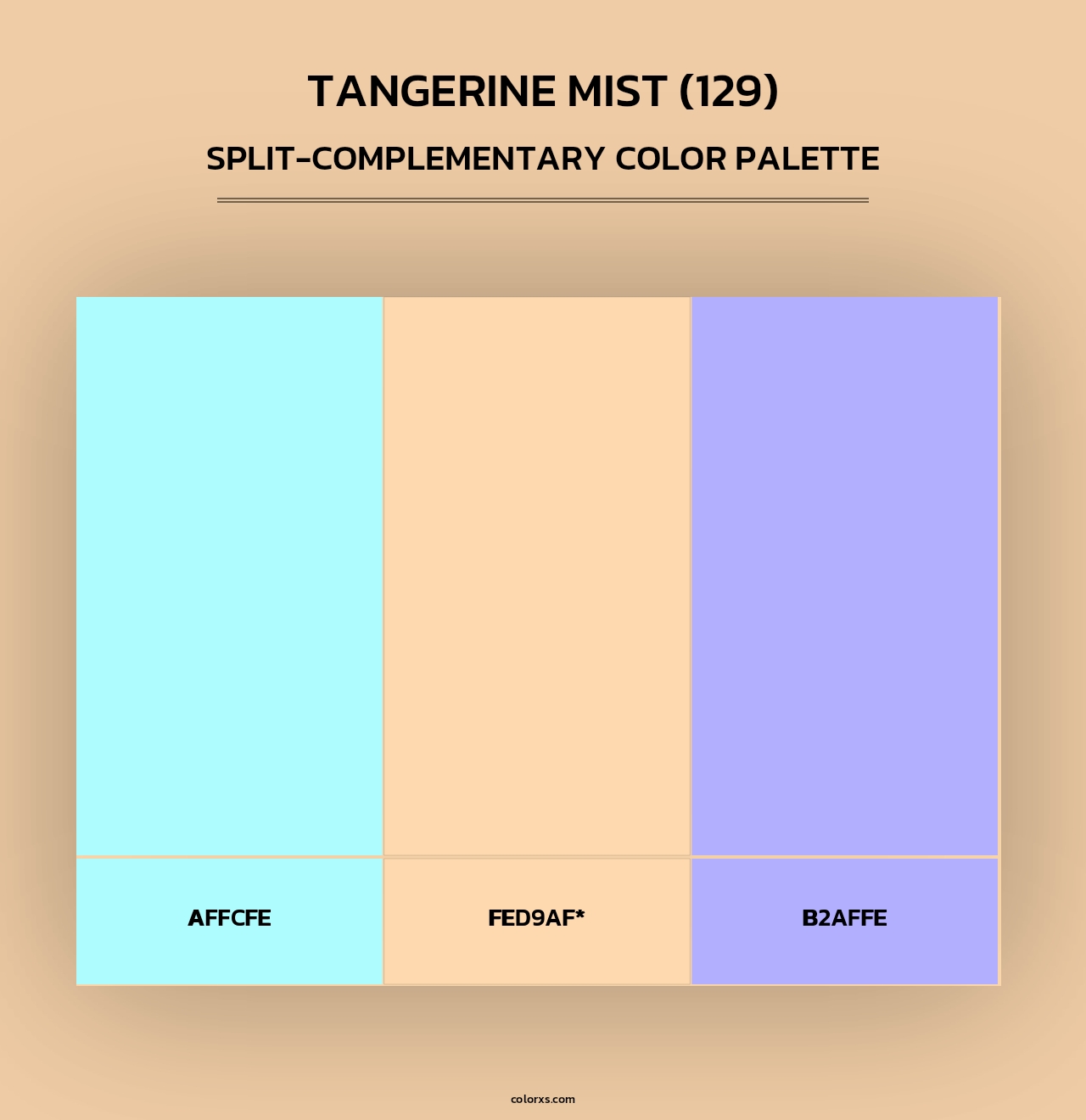 Tangerine Mist (129) - Split-Complementary Color Palette