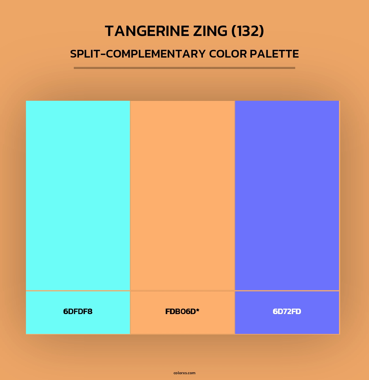 Tangerine Zing (132) - Split-Complementary Color Palette