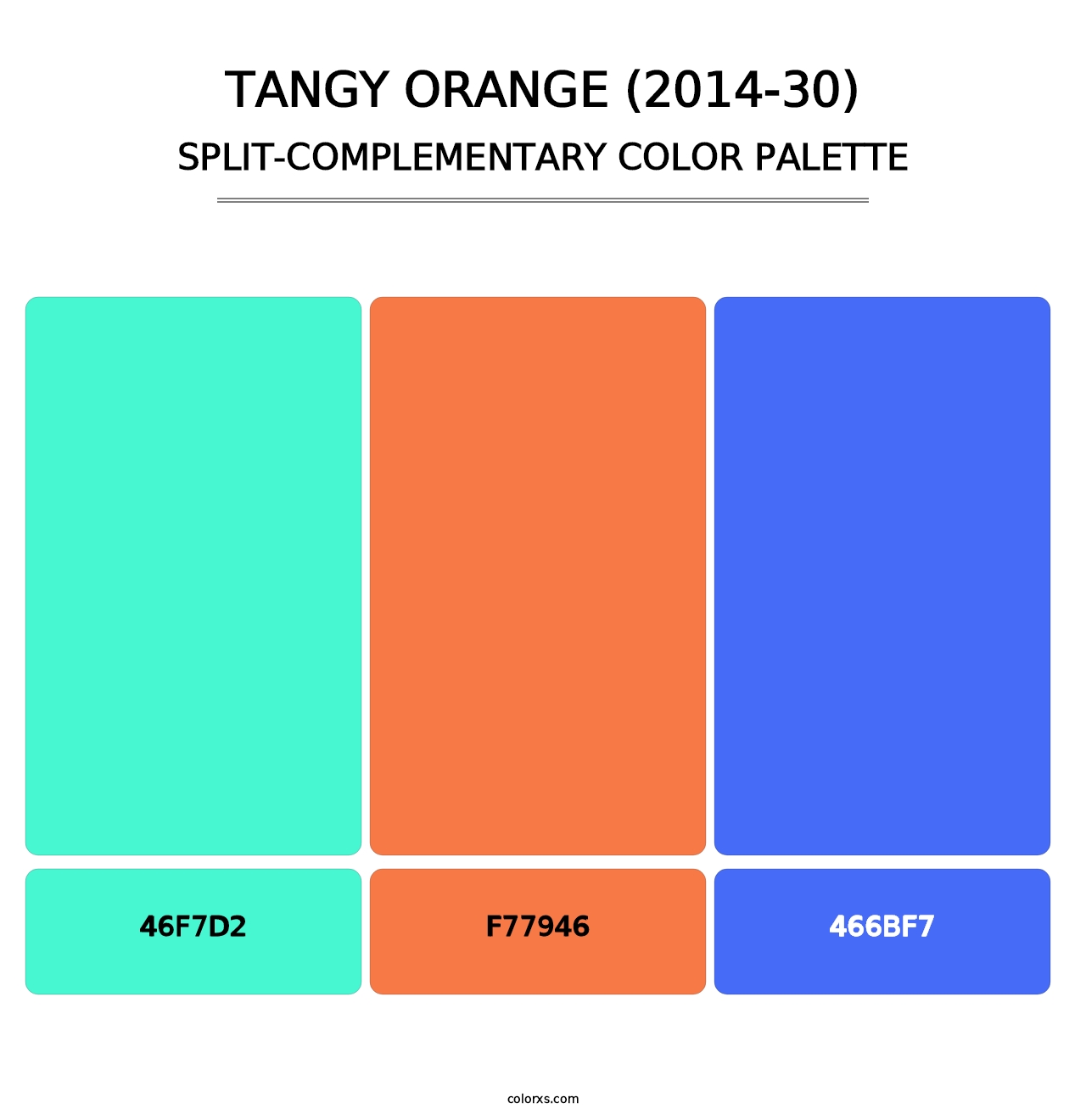 Tangy Orange (2014-30) - Split-Complementary Color Palette