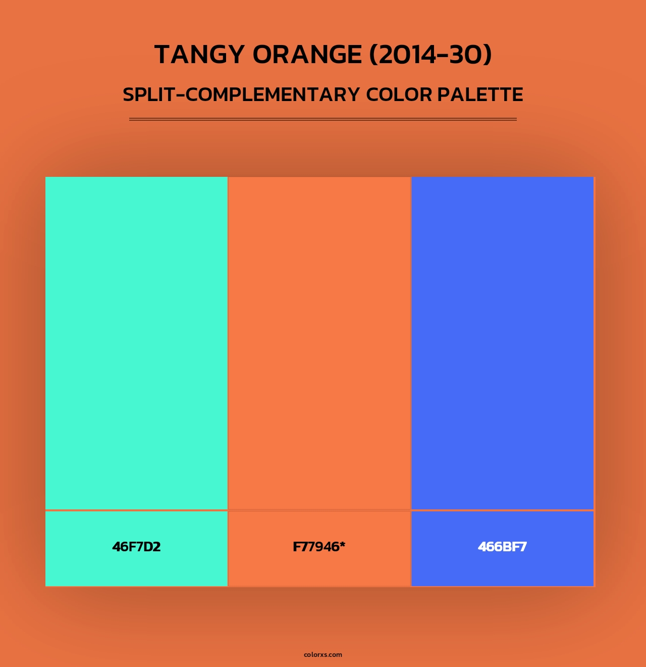 Tangy Orange (2014-30) - Split-Complementary Color Palette