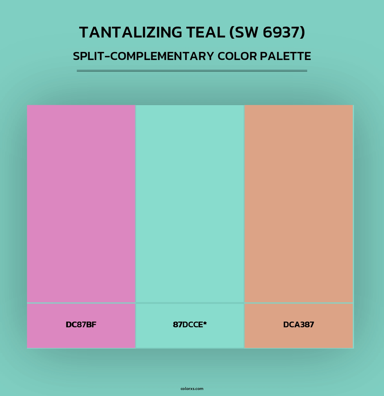 Tantalizing Teal (SW 6937) - Split-Complementary Color Palette