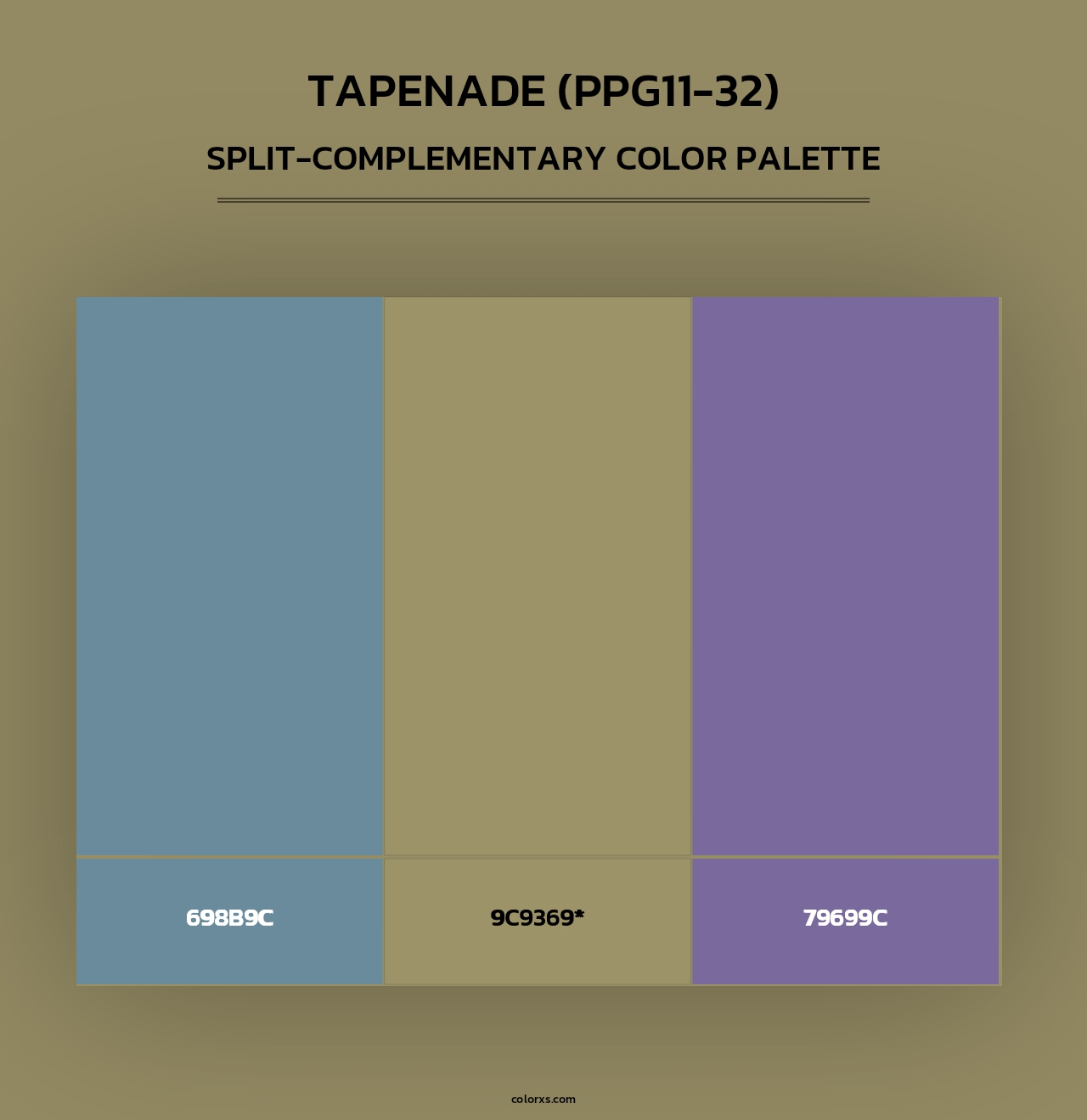 Tapenade (PPG11-32) - Split-Complementary Color Palette