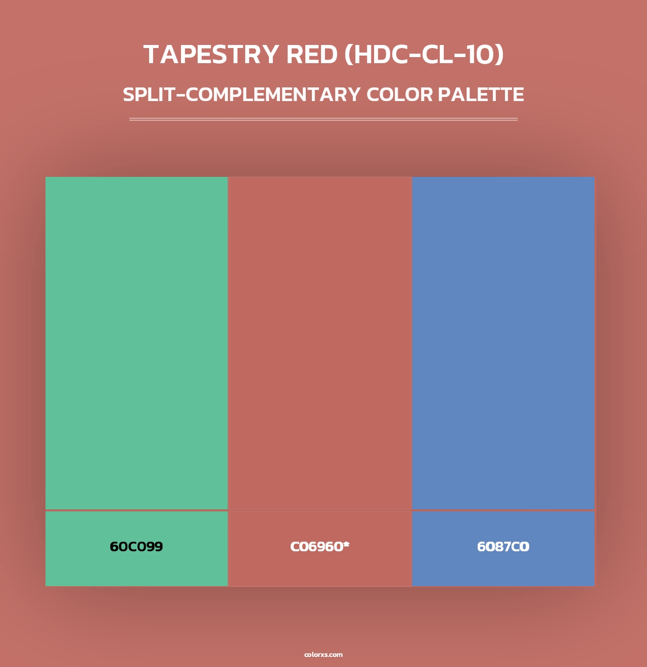 Tapestry Red (HDC-CL-10) - Split-Complementary Color Palette