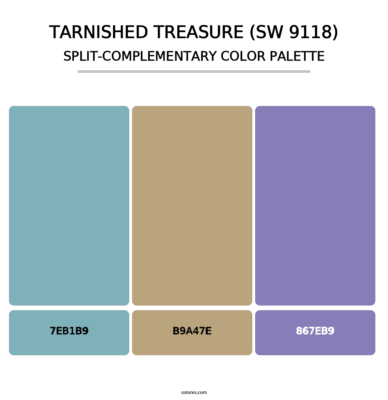 Tarnished Treasure (SW 9118) - Split-Complementary Color Palette