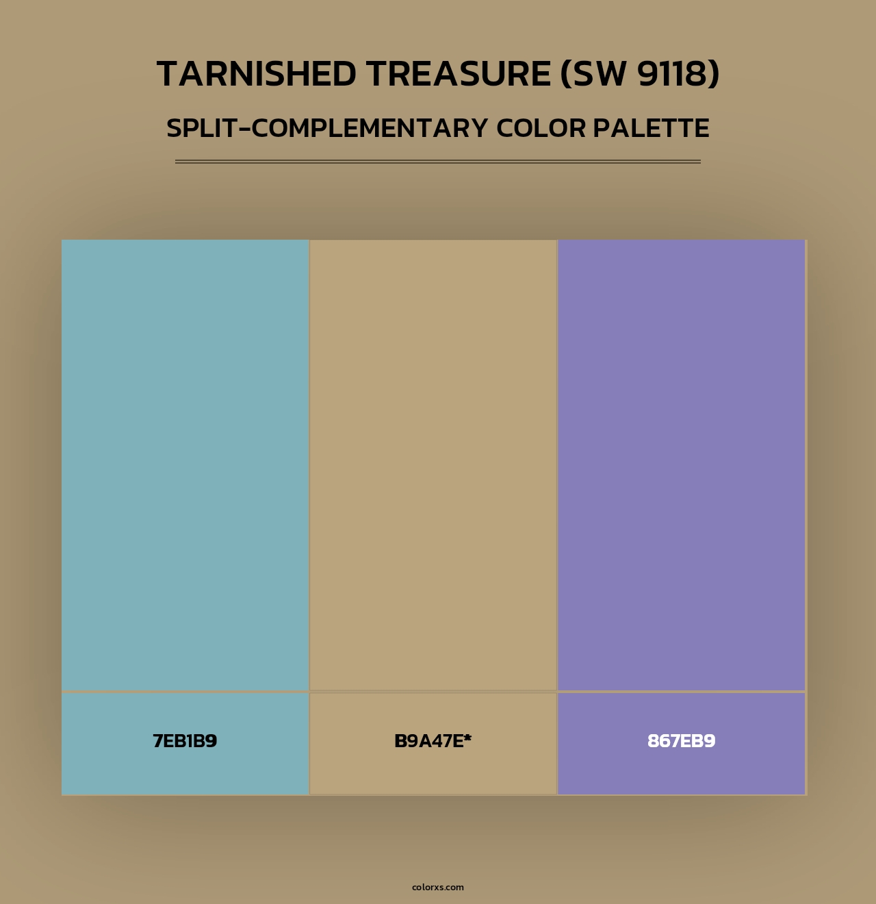 Tarnished Treasure (SW 9118) - Split-Complementary Color Palette