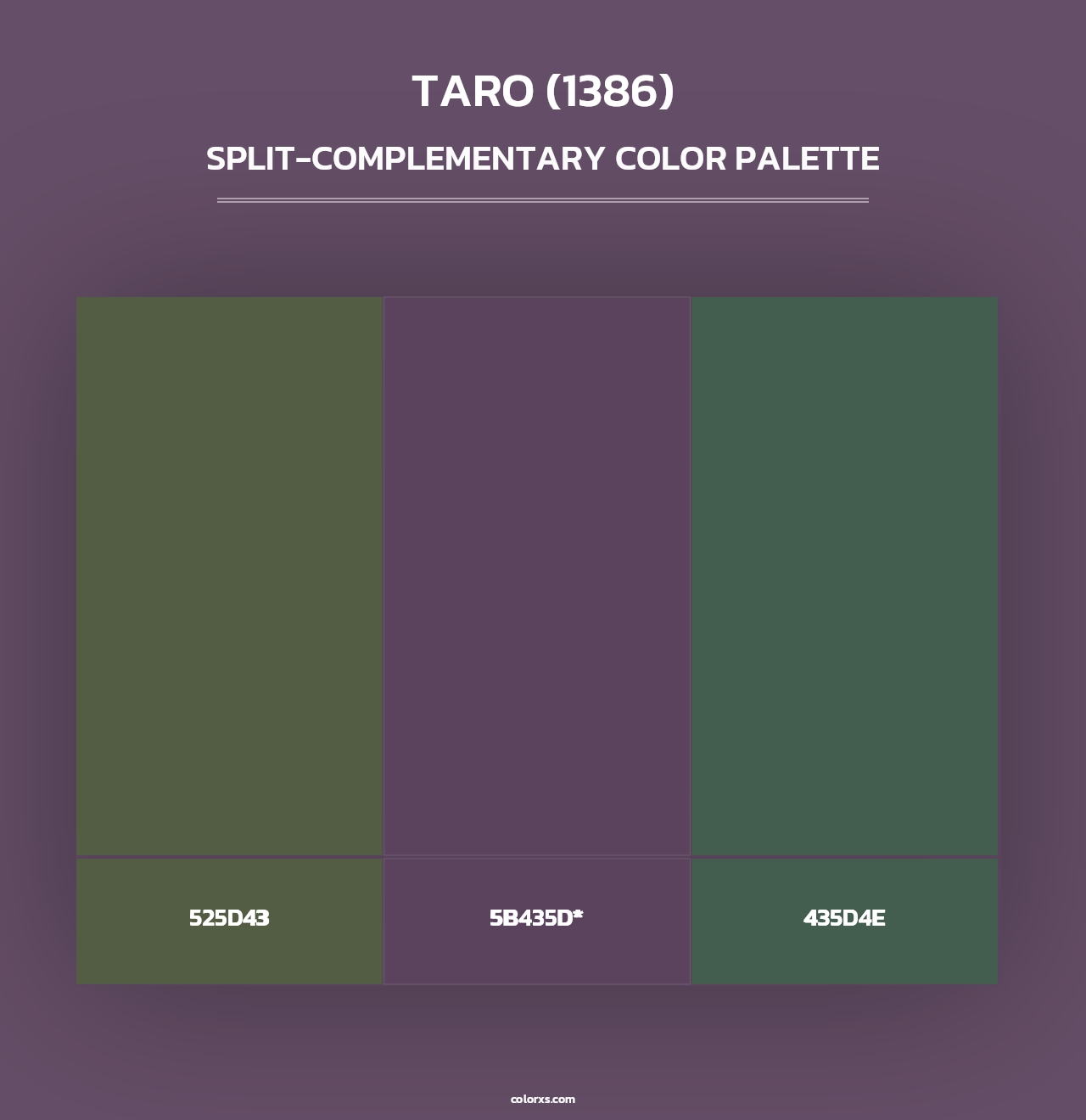 Taro (1386) - Split-Complementary Color Palette