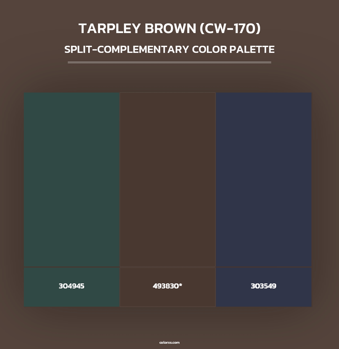 Tarpley Brown (CW-170) - Split-Complementary Color Palette